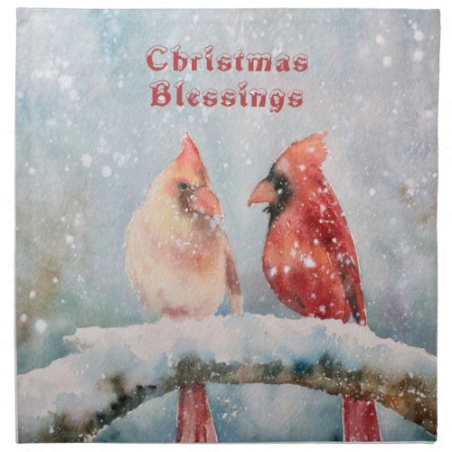 Christmas Old Fashioned Cardinals Cloth Napkin