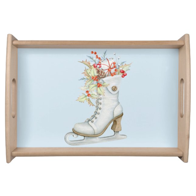 Christmas Old Fashioned Ice Skate Serving Tray (Front)