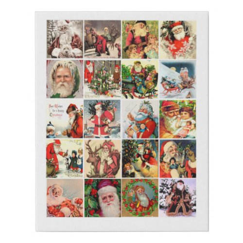 christmas old world victorian santa claus art faux canvas print