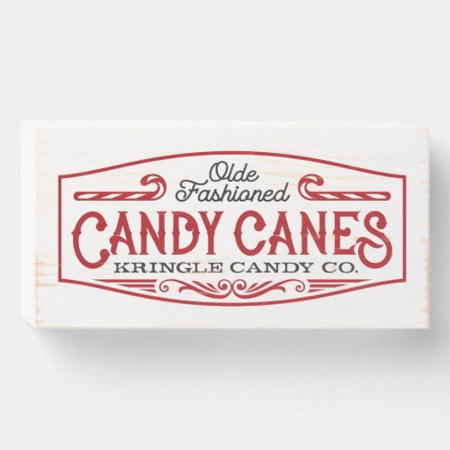 Christmas Olde Fashioned candy canes Wooden Box Sign