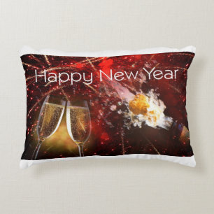 **CHRISTMAS ON BACK** **NEW YEAR ON FRONT** ACCENT PILLOW