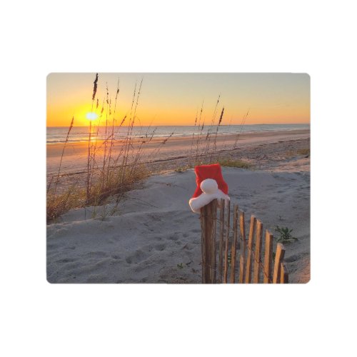 Christmas on beach Amelia Island metal wall art