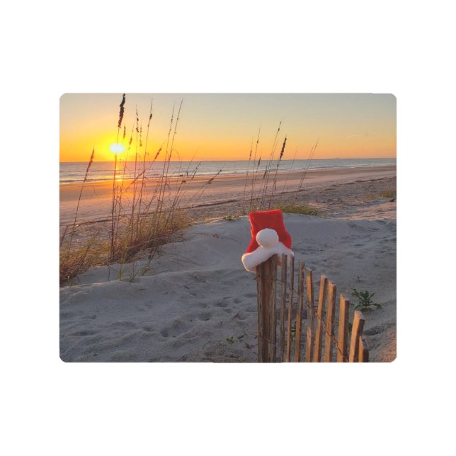 Christmas on beach Amelia Island metal wall art (Front)