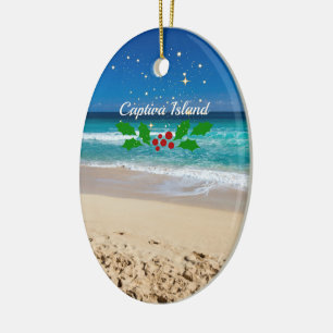 Christmas on Captiva Island, Florida Ceramic Ornament