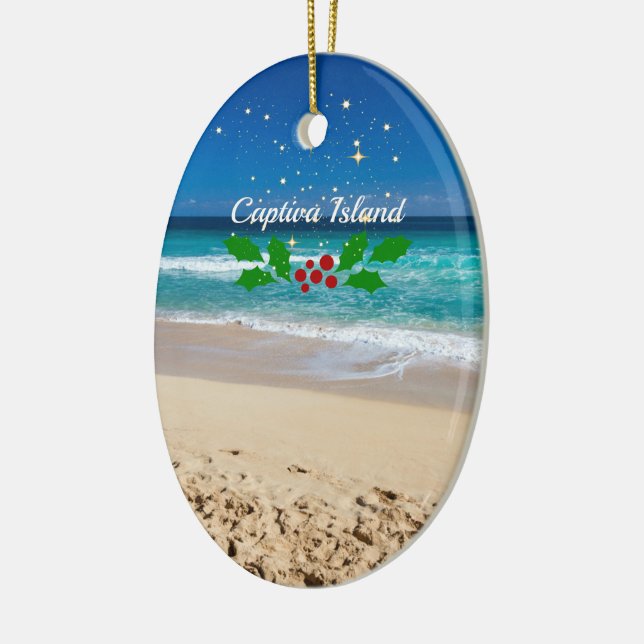 Christmas on Captiva Island, Florida  Ceramic Ornament (Left)