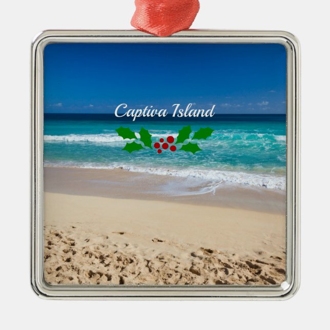 Christmas on Captiva Island, Florida Metal Ornament (Front)