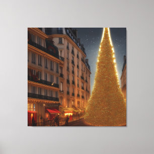 Christmas on Paris Street Print