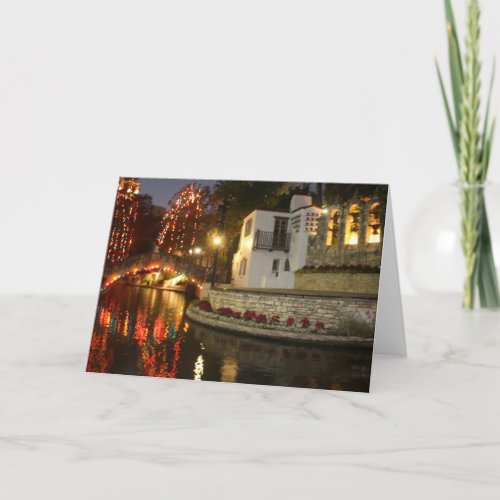 Christmas on San Antonio Riverwalk Holiday Card