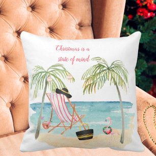Christmas on the Beach is Still Christmas Throw Pillow
