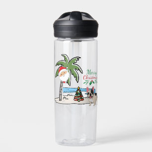 christmas on the beach water bottle