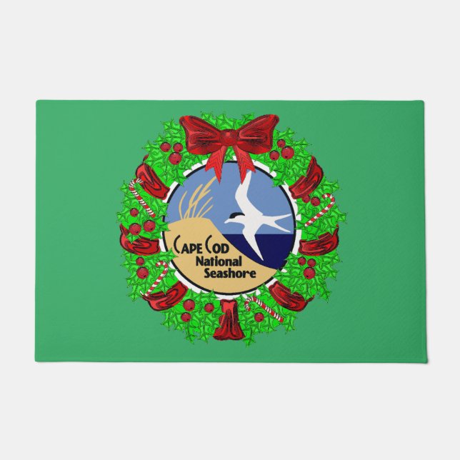 Christmas on the Cape Cod National Seashore Doormat (Front)