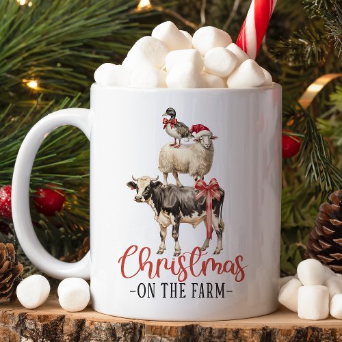 Christmas on the Farm Barnyard Animal Coffee Mug