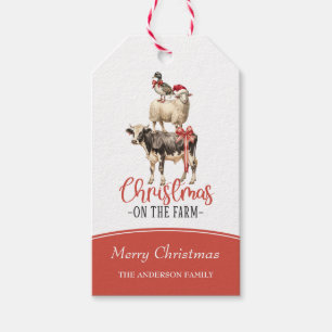 Christmas on the Farm Barnyard Animal Gift Tags