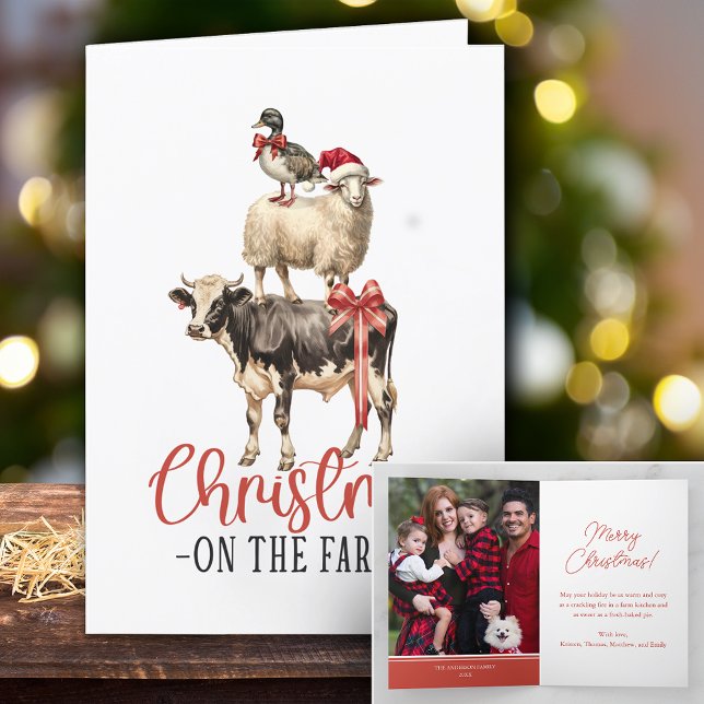 Christmas on the Farm Barnyard Animal Holiday Card (Creator Uploaded)