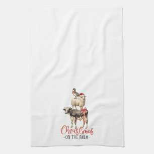 Christmas on the Farm Barnyard Animal Kitchen Towel