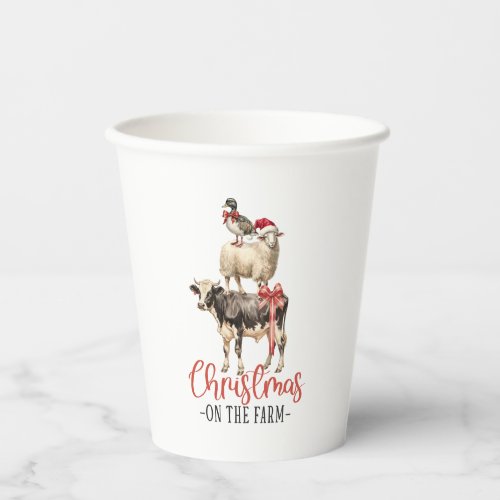 Christmas on the Farm Barnyard Animal Paper Cups