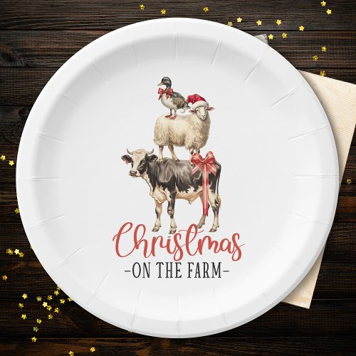 Christmas on the Farm Barnyard Animal Paper Plates