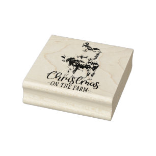 Christmas on the Farm Barnyard Animal Rubber Stamp