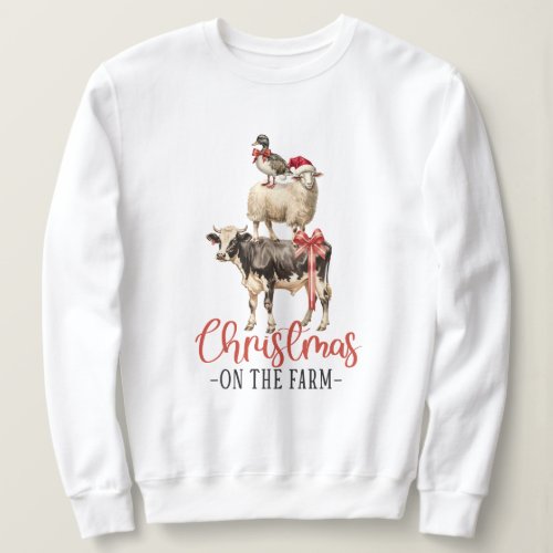 Christmas on the Farm Barnyard Animal Sweatshirt