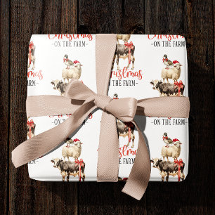 Christmas on the Farm Barnyard Animal Wrapping Paper