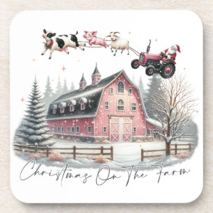 Christmas on the Farm,Merry Christmas Beverage Coaster