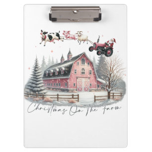 Christmas on the Farm,Merry Christmas Clipboard