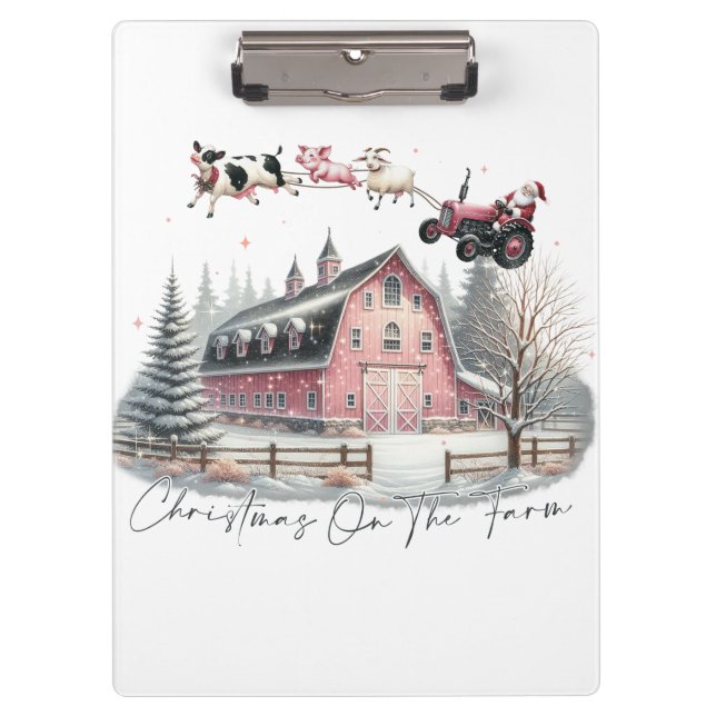 Christmas on the Farm,Merry Christmas Clipboard (Front)