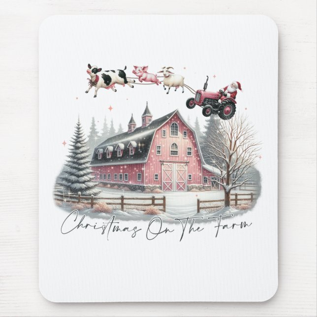 Christmas on the Farm,Merry Christmas Mouse Pad (Front)