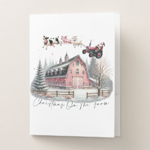 Christmas on the Farm,Merry Christmas Pocket Folder