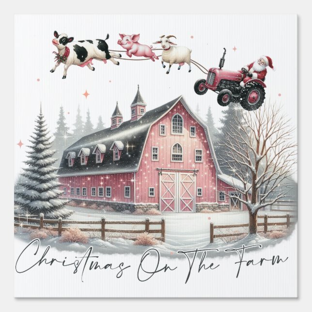 Christmas on the Farm,Merry Christmas Sign (Front)