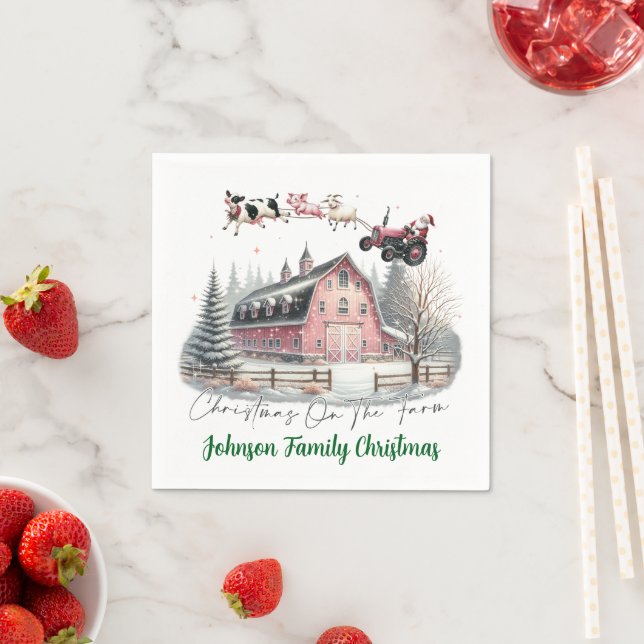 Christmas On The Farm Napkins (Insitu)