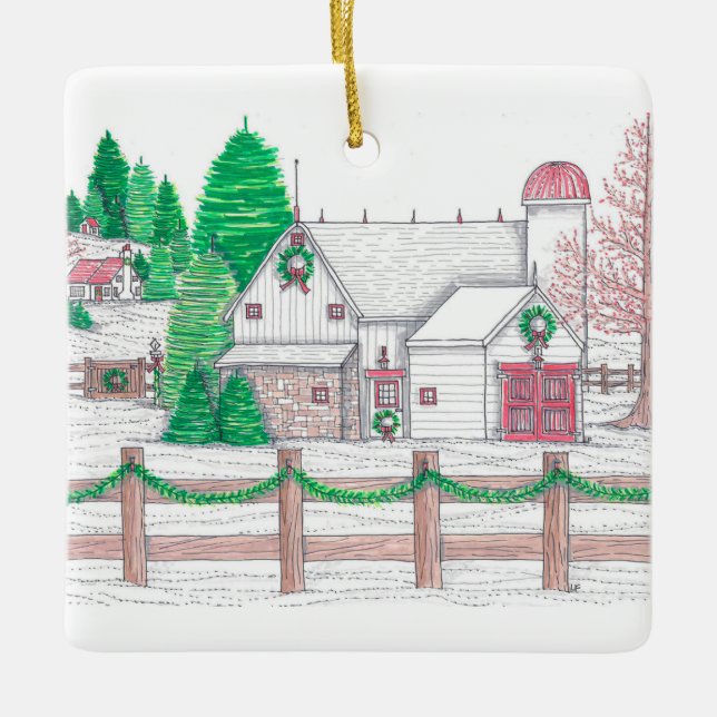 Christmas on the Farm Ornament (Front)