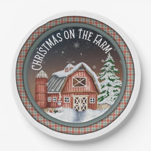Christmas on the Farm Paper Plates