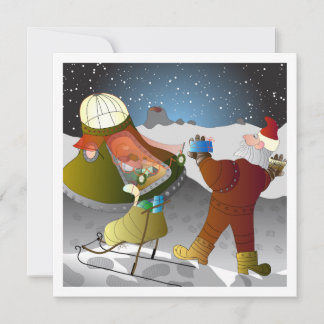 Christmas on the moon card