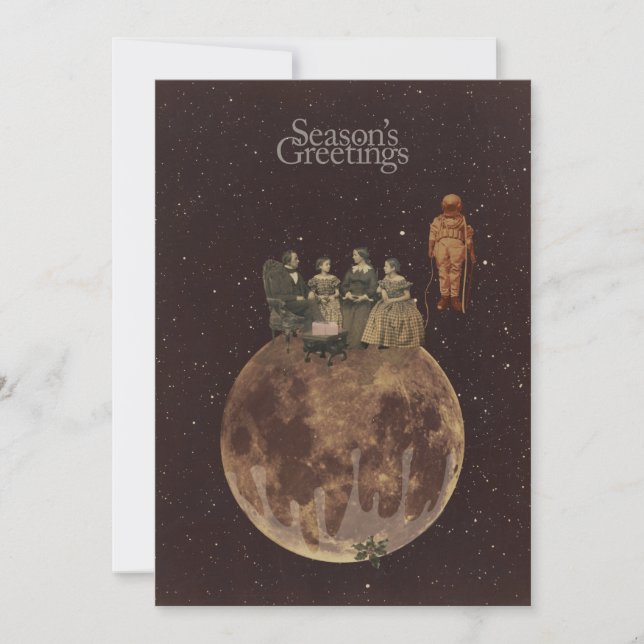 Christmas on the moon holiday card (Front)