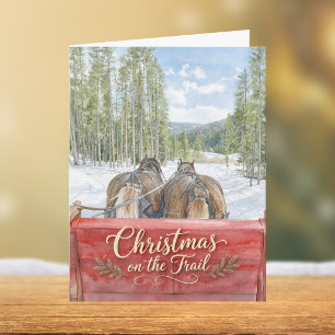 Christmas on the Trail Equestrian Winter Holiday Card