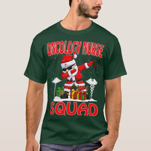 Christmas Oncology Nurse Squad Reindeer Pajama Dab T_Shirt
