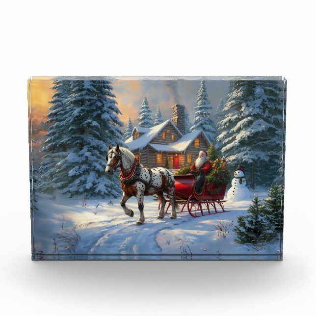 Christmas One-horse Sleigh Santa Acrylic Award (Front)