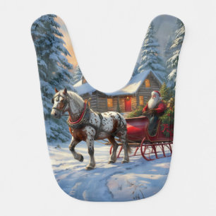 Christmas One-horse Sleigh Santa Baby Bib