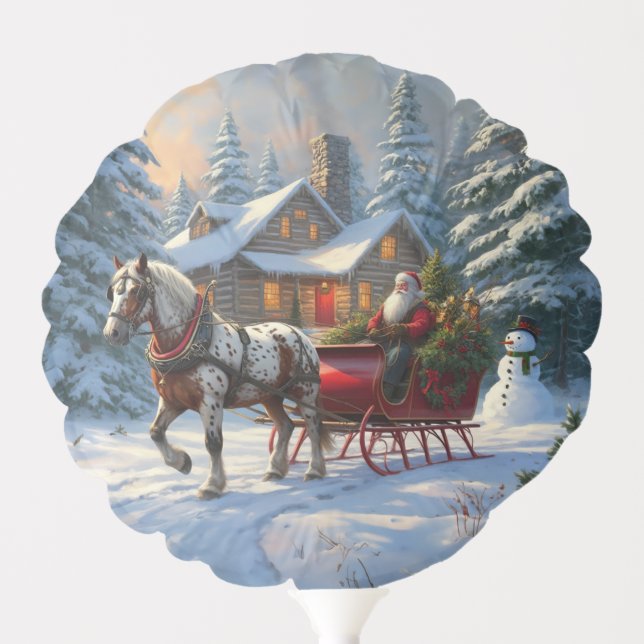 Christmas One-horse Sleigh Santa Balloon (Front)