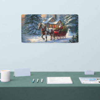 Christmas One-horse Sleigh Santa Banner