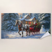 Christmas One-horse Sleigh Santa