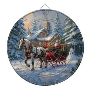 Christmas One-horse Sleigh Santa Dart Board