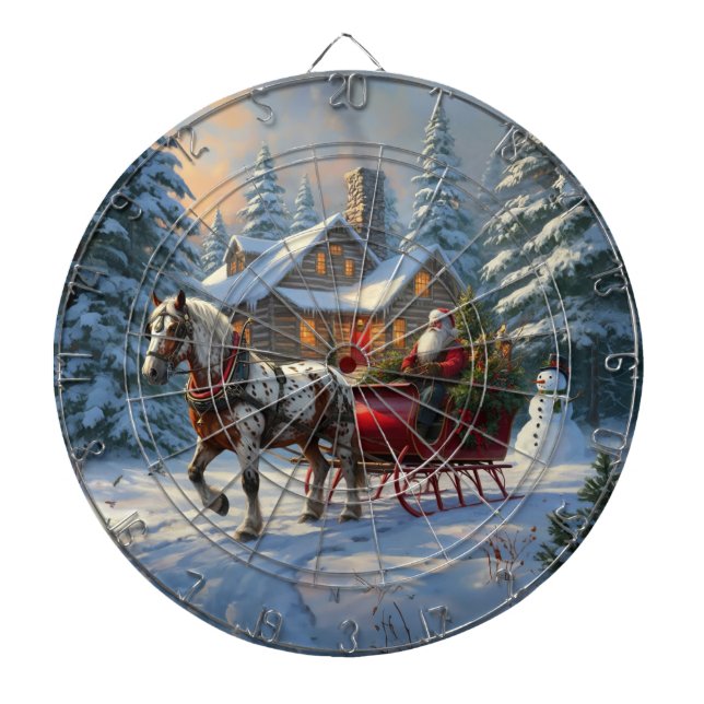 Christmas One-horse Sleigh Santa Dart Board (Front)
