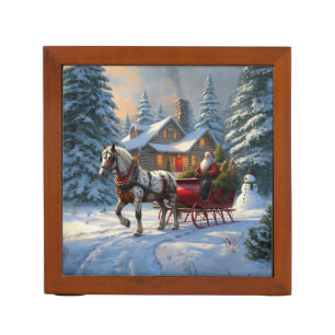Christmas One-horse Sleigh Santa Desk Organizer