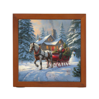 Christmas One-horse Sleigh Santa Desk Organizer