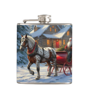 Christmas One-horse Sleigh Santa Flask