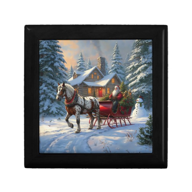 Christmas One-horse Sleigh Santa Gift Box (Front)