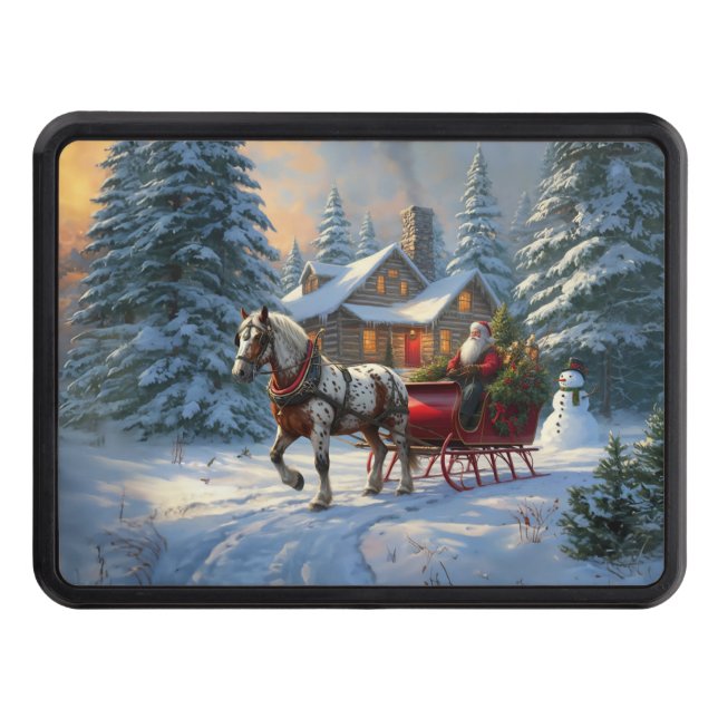 Christmas One-horse Sleigh Santa Hitch Cover (Front)
