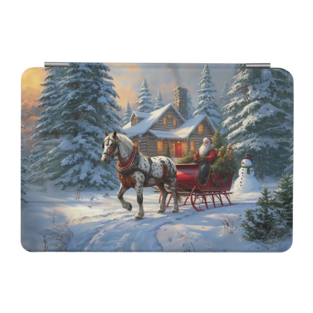Christmas One-horse Sleigh Santa iPad Mini Cover (Horizontal)